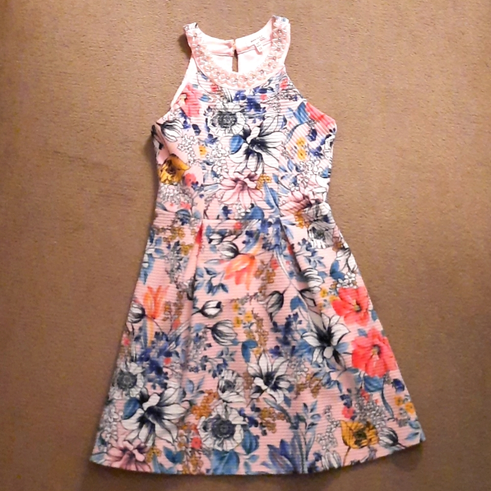 Monteau Girls Sleeveless Floral Dress Size 10